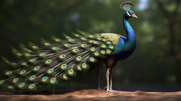 Peacock vector hd 8k wallpaper stock photographic image