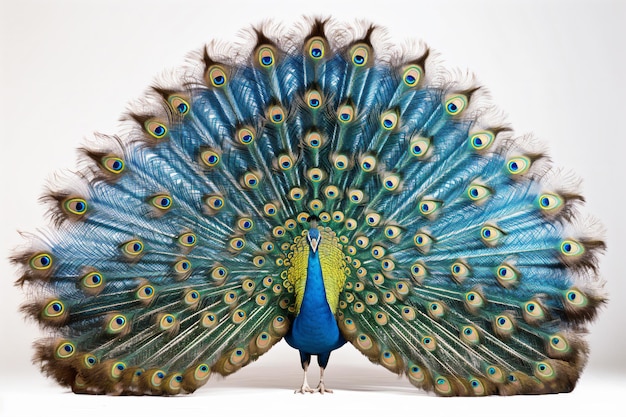 A peacock with white background