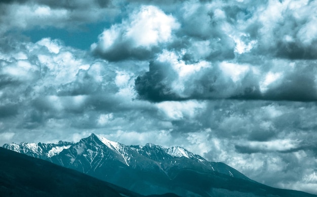 Peak mountains and cloudscape