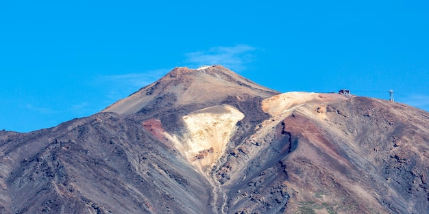 Peak of Teide volcano on Tenerife island on Canary Islands panorama highest mountain in Spain