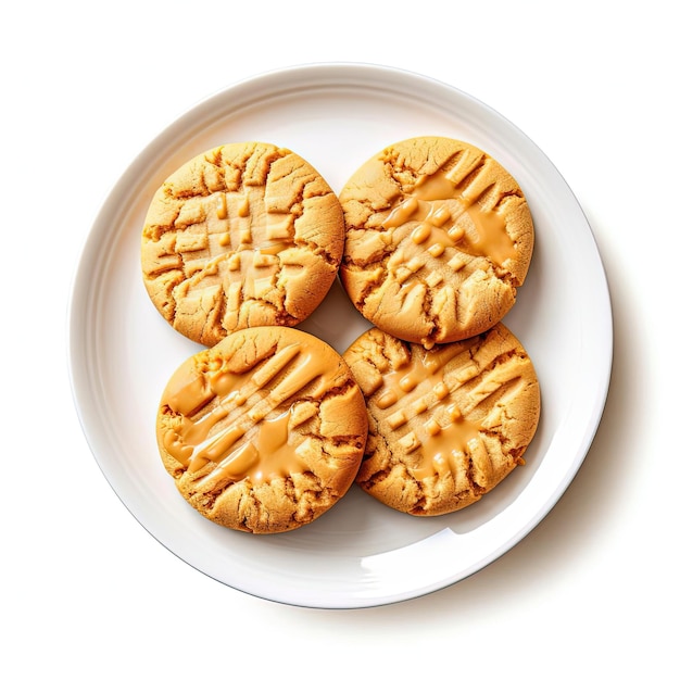 peanut butter cookies on a plate white