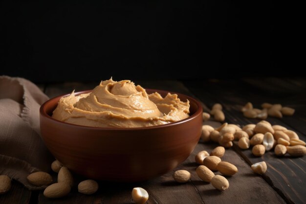 Peanut butter food Caramel natural Generate Ai