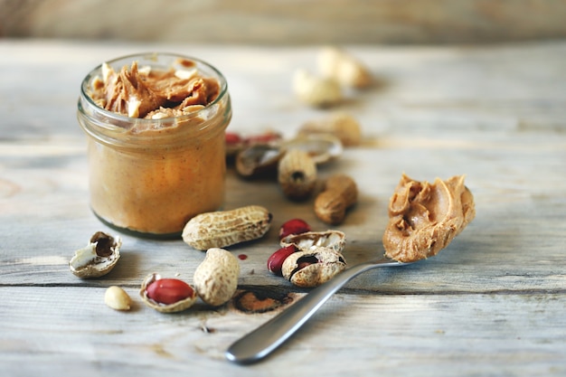 Photo peanut butter in a jar