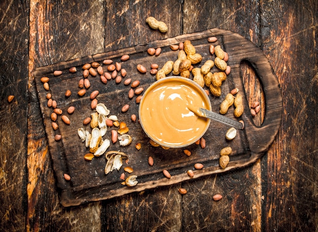 Peanut butter with nuts.