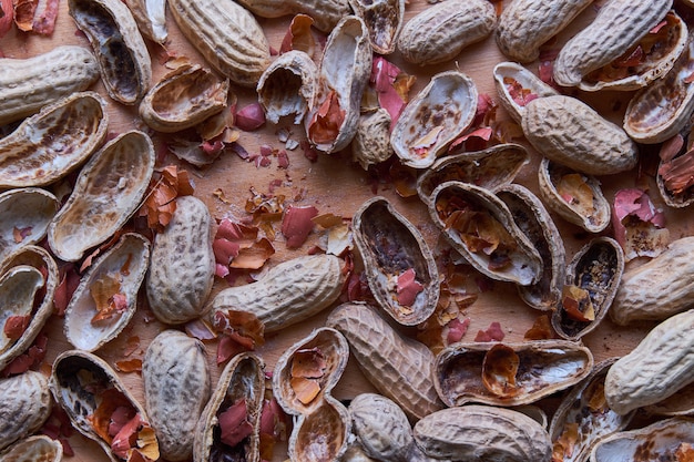 Peanut shell on table