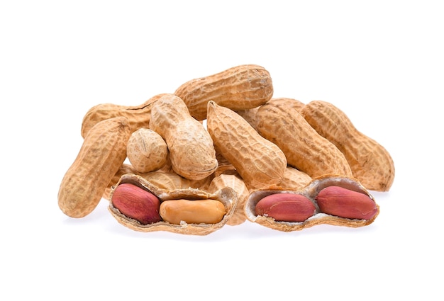 Peanuts isolated on white background