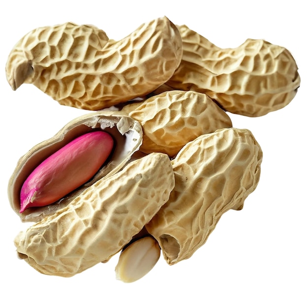 Peanuts in a shell on white background