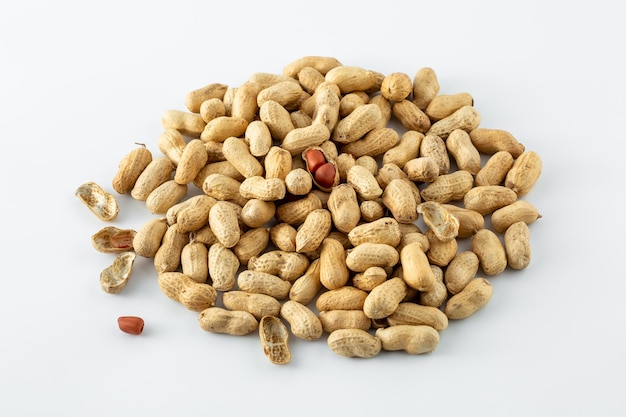 peanuts on white background