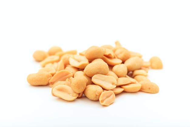 Peanuts on white background