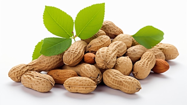 Peanuts with leaves and flower