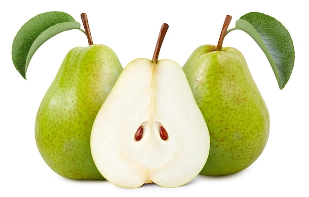 Pear clipping path. Pear isolated on white background. Pear fruits professional studio macro shootin