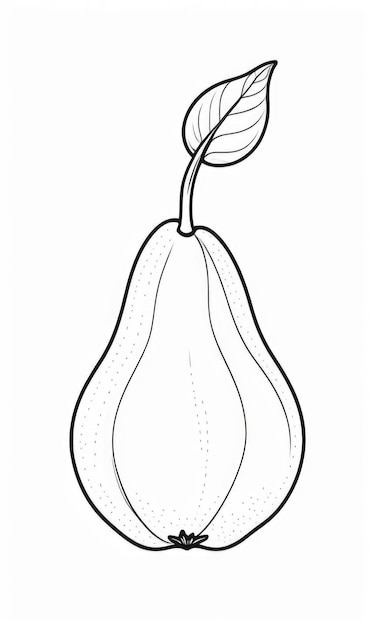 Pear coloring page for kids