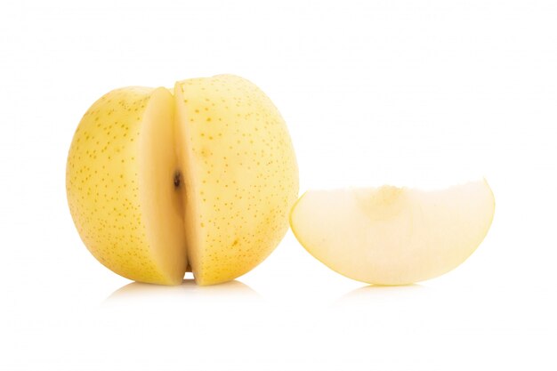 Pear fruit isolated on white background