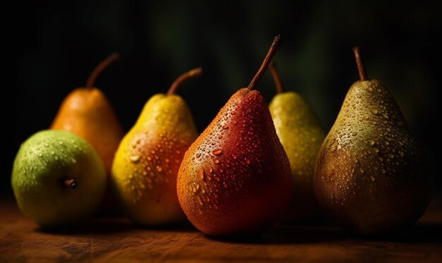 Pear Fruit Vegetarian Organic Vegan Healthy Vitamin Food Realistic Photo Digital Generated Card