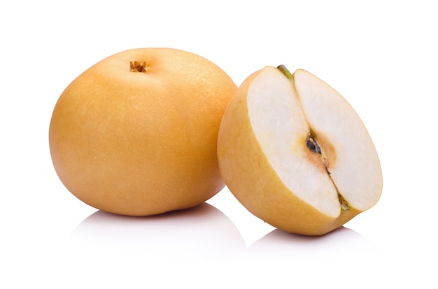 pear fruit over white background