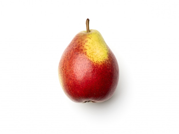 Pear isolated on white wall. Top view