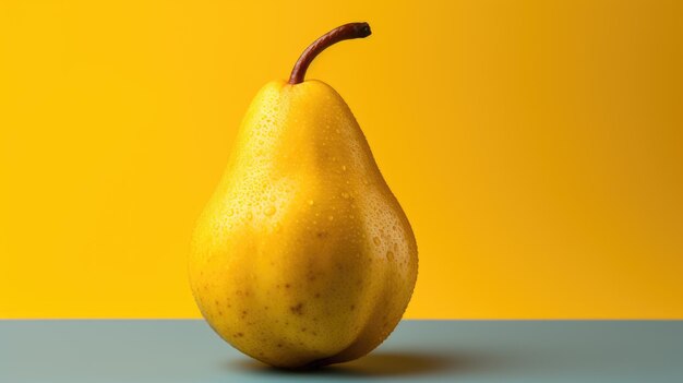 Pear isolated on a yellow background