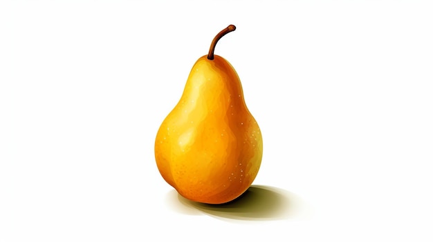 Pear simple cartoon art white background Generative ai