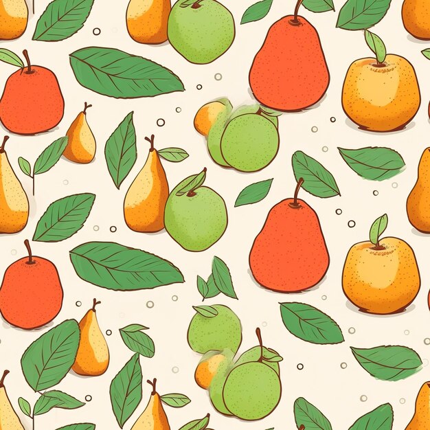 pear square botanical draw pattern