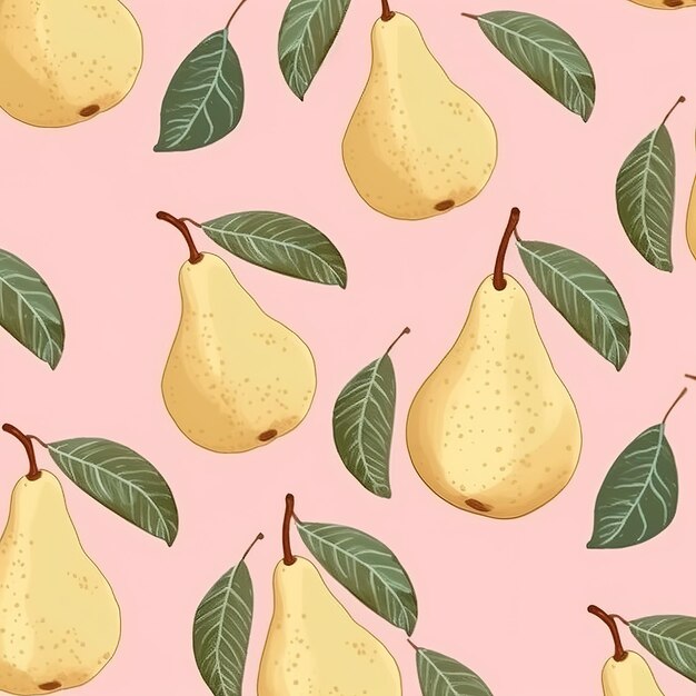 pear square botanical draw pattern