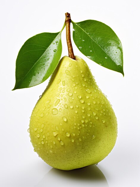 a pear with water drops on it