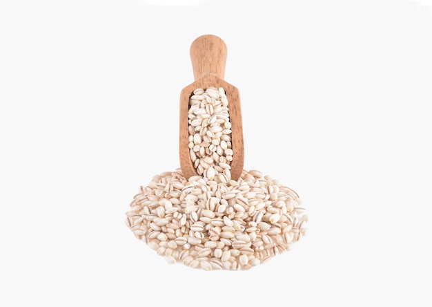 Pearl barley grains isolated on a white background