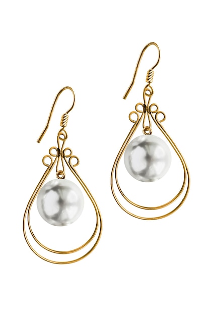 Pearl earrings isolated