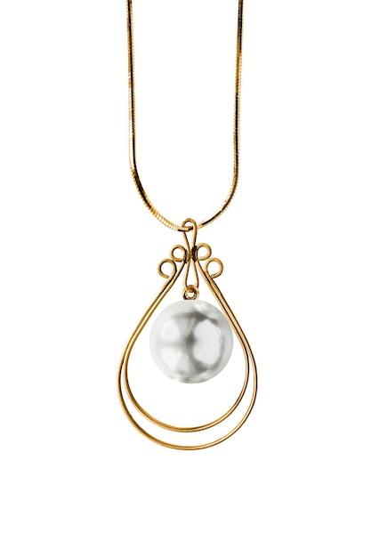 Photo pearl pendant isolated