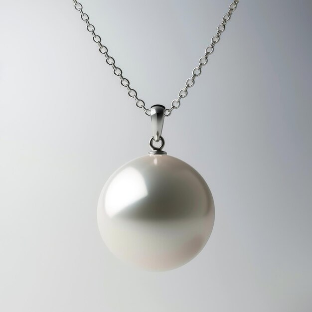 Pearl pendant necklace isolated