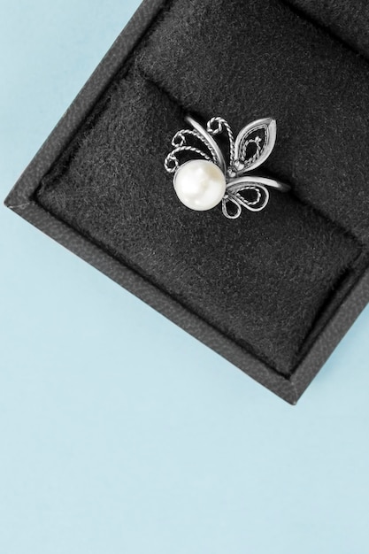 Pearl ring in a box