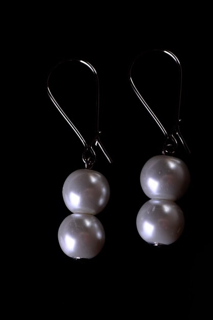 Photo pearls on a black background