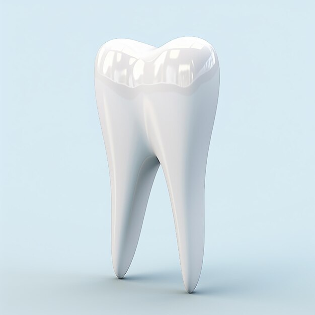 Pearly White Perfection Model of a Healthy Tooth on White Background