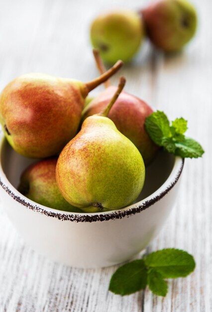 Pears in a bowl