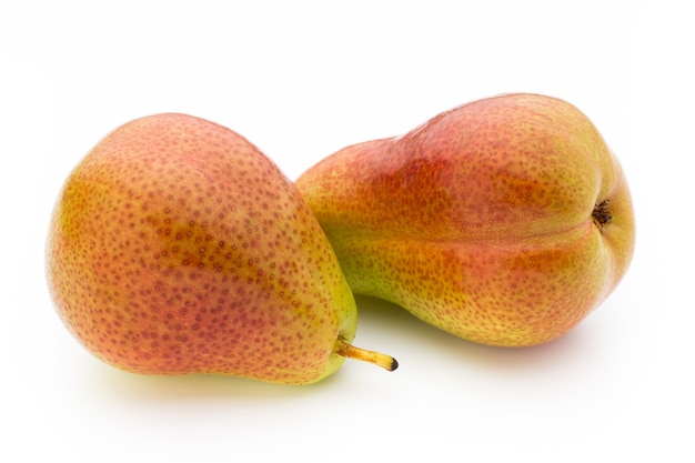 Pears isolated on the white surface.