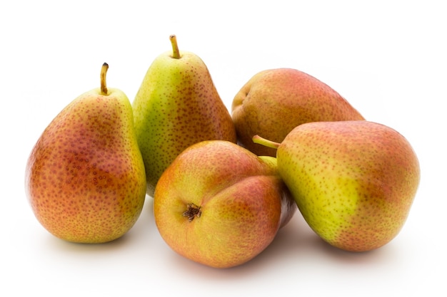 Pears isolated on the white surface.