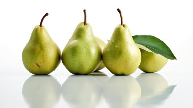 pears on a white background