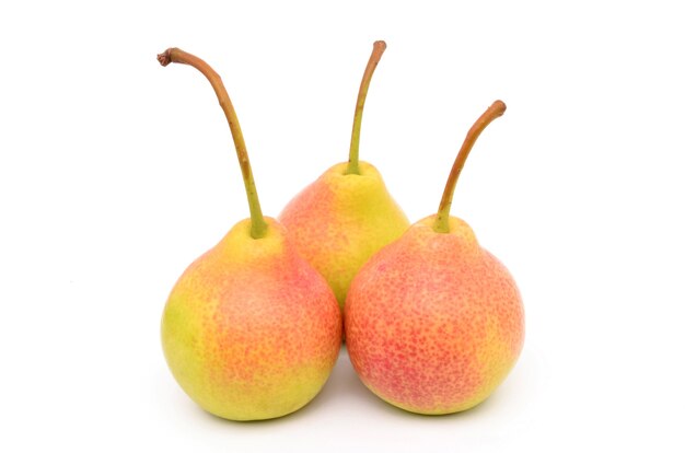 Pears on a white surface