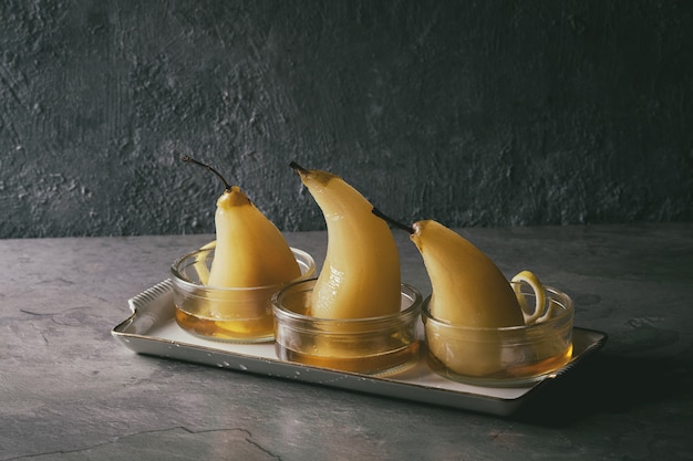 Pears in wine