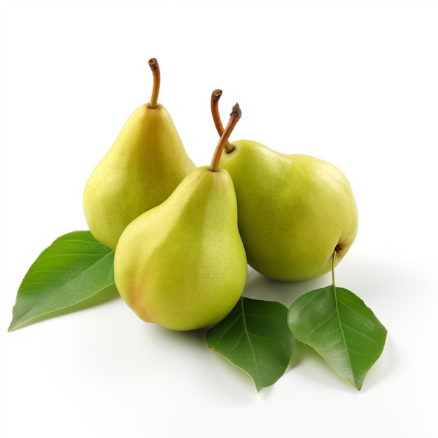 Pears with white background high quality ultra hd