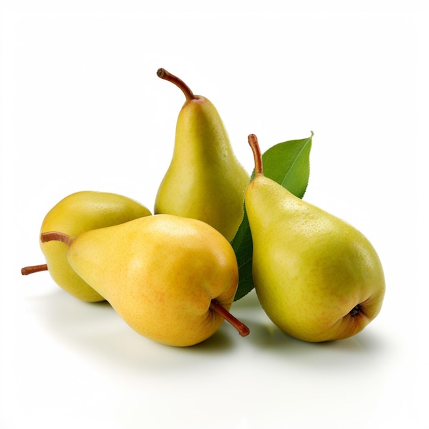 Pears with white background high quality ultra hd