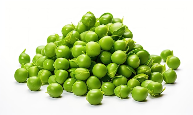 peas in a pile on white background
