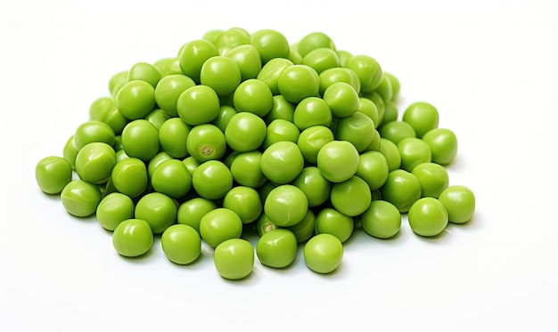 peas in a pile on white background