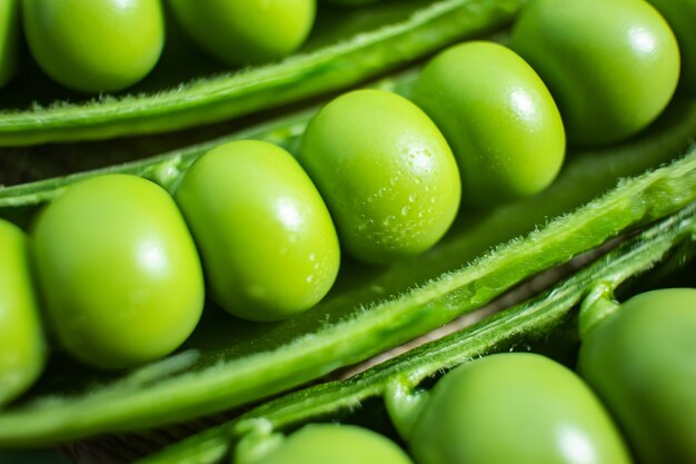 Peas in a pod close-up