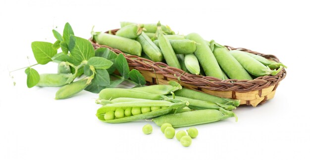 Peas with leaves.