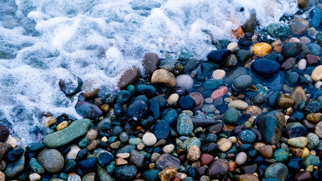 Pebble Beach natuurlijke achtergrond kopieerruimte