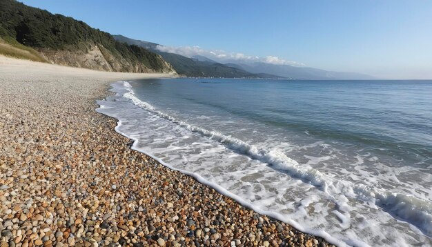 Pebble beach and sea