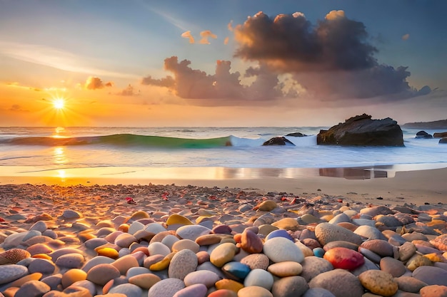 小石のビーチは世界的にも珍しい