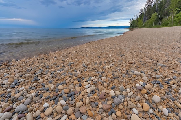 Pebble and sand beach on Lake Superior