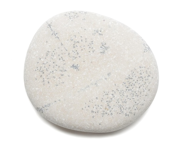 Фото Галька гладкий серый морской камень изолирован на белом фоне с обтравочным контуром теней для изоляции без теней на белом