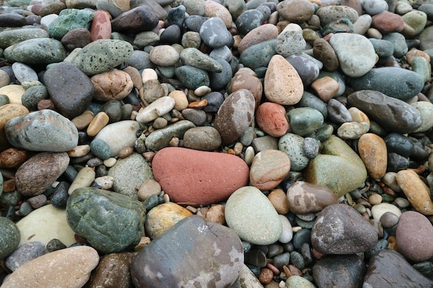 Pietre di ghiaia sulla spiaggia per sfondo o banner